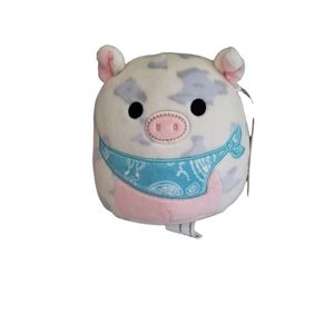 Rosie the Pig Squishmallow 5" Plush NWT Spotted White Gray Blue Bandanna